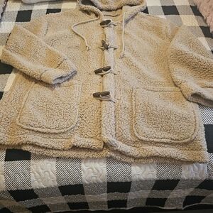 Cozy Tan Sherpa Toggle Coat
